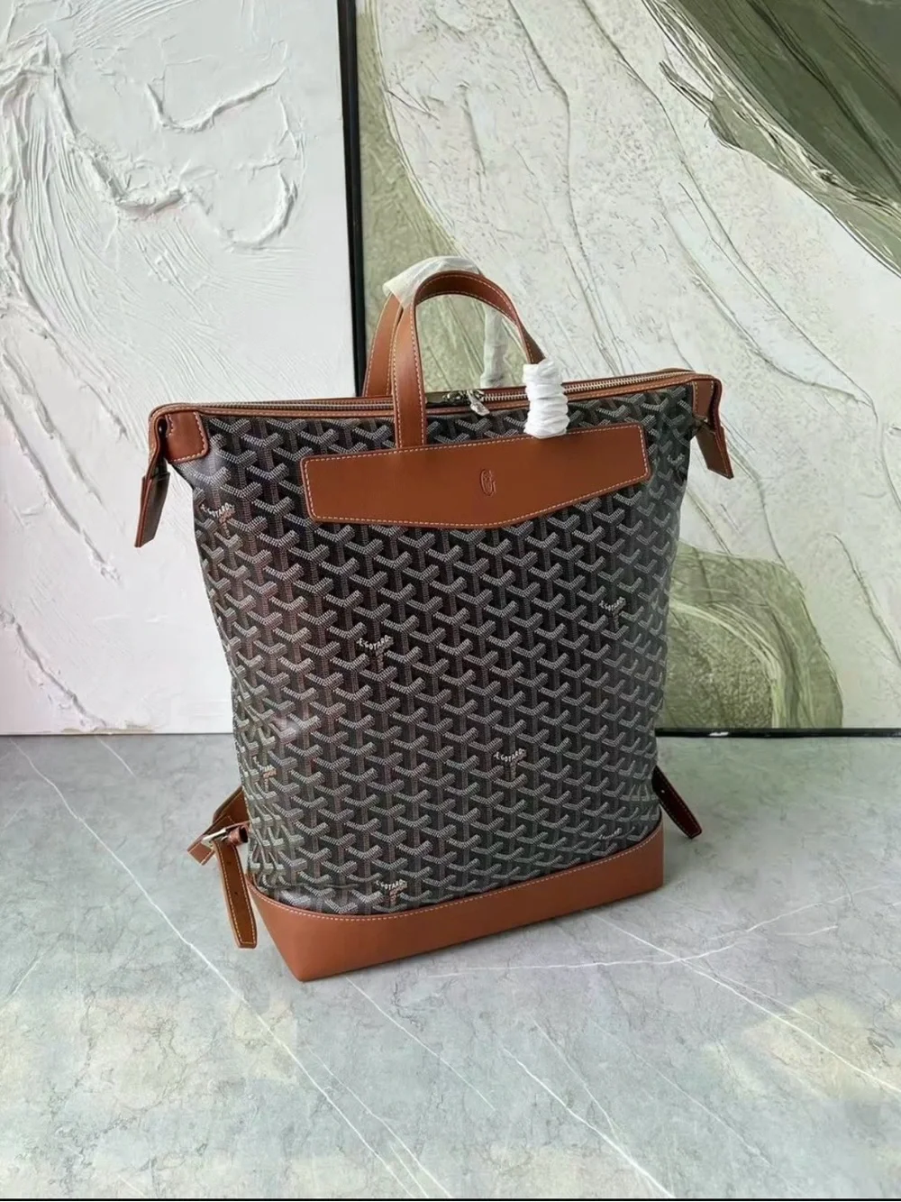 Goyard Brown Printed Canvas & Leather Tote Backpack - Luxury Style
